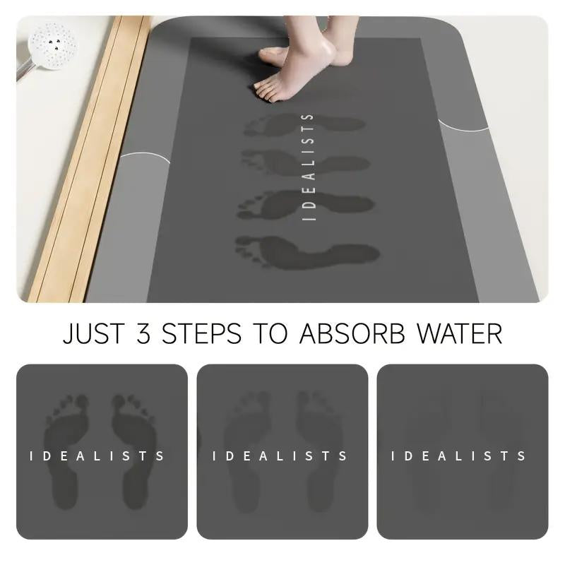 Bathroom Mat Premium Quick-Dry-Ultra-Absorbent Thin Diatomite Bath Mat-Rubber Backing Thin Non-Slip, Machine Washable, and Mildew-Resistant Rug for Shower, Kitchen, Laundry Room,And More with Geometric Design and Easy Cleaning Last-Minute Holiday Haul